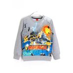DobaKids Ninjago Baskılı Erkek Çocuk Mevsimlik 3D Sweatshirt Gri