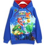 DobaKids Super Mario 3D Baskılı Kışlık Mevsimlik Uzun Kollu Kapüşonlu Hoodie Sweatshirt Mavi 001-0002048 - 8 - 9 Yaş - Saks