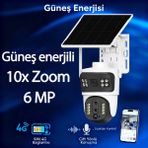 Dobest 10X Zum, Güneş Enerjili, Çift Lens, 4g Sım Kartlı, 6mp, Ptz, Su Geçirmez Güvenlik Kamerası - Beyaz
