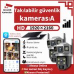 Dobest 2'li Kamera Seti Sım Kartlı 4g • 6mp Çift Lens • Güneş Enerjili • Tam Renkli Gece Görüşü • Çift Yönlü Ses • IP66 • 2'li Kamera Seti - Gümüş