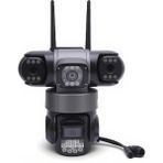 Dobest 6mp 4g Sım Kartlı Üçlü Lens Ptz Güvenlik Kamerası: 360° Panoramik Izleme, 7/24 Kesintisiz Kayıt, Hareket Algılama ve Sesli Alarm, Gece Görüş, Su Geçirmez Gövde - Siyah