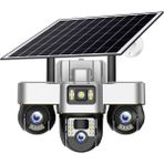 Dobest Güneş Enerjili 4g Gözü: 6mp Üçlü Lens Tasarım. Bulut Kayıt, Çift Yönlü Ses ve Uzaktan Ptz Kontrol - Gümüş