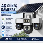 Dobest Iç ve Dış Mekan Için 3 Kameralı 3 Ptz Full Hd Güneş Enerjili Sım Kartlı Güvenlik Sistemi: Gece Görüşü ve Iki Yönlü Sesli Konuşma Özellikli - Siyah