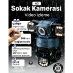 Dobest Üçlü Lens 6mp 4g Sım Ptz Dış Mekan Güvenlik Kamerası: 360° Panoramik, 7/24 Kayıt, Hareket Sensörlü Alarm, Gece Görüş, Suya Dayanıklı Gövde - Siyah