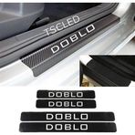 Doblo Karbon Kapı Eşiği Kaplama Sticker Yapıştırma 4 lu Set zz49