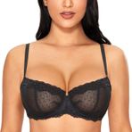Dobreva Balconette Balenli Push Up Dirndl Dantel Astarsız Siyah Kadın Sütyen