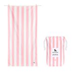 Dock & Bay Hızlı Kuruyan Havlu - Spor ve Spor Salonu İçin - Kompakt, Hafif - %100 Geri Dönüşümlü - Çanta Dahil - Cabana Light - Malibu Pembe, Çift Ekstra Büyük (180x200cm, 70x78)