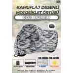 Dock Kamuflaj Desenli Volta Vm5 Neo Üç Tekerlekli Kilit ve Çanta Uyumlu Motosiklet Brandası(Tam Koruma)