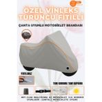 Dock Turuncu Fitilli Daelim B-Bone Gri Vinleks Çanta Uyumlu Motosiklet Brandası(Özel Kumaş)