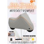 Dock Turuncu Fitilli Rks Bitter 50 Scooter Gri Vinleks Motosiklet Brandası(Özel Kumaş)