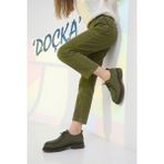 Doçka Kadın Hakiki Deri Ortopedik Klasik Tarz Makosen Günlük Ayakkabı M27YA/2611 - Haki Nubuk