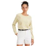 Dockers Arka Düğmeli Regular Fit Bluz Kadın Bluz, 700 Yellow, S