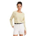Dockers Arka Düğmeli Regular Fit Bluz Kadın Bluz, 700 Yellow, XS