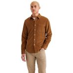 Dockers Casual Slim Fit Gömlek Erkek Gömlek, 200 Brown, S