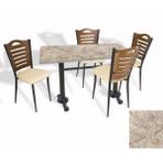 Dockers Çipa Döküm Ayak - Papelli Sandalye Mutfak Masa Takımı (Werzalit, Wermodin ve Allzalit Tabla) - Scala Marble - Krem - 70X120