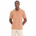 DOCKERS Rib Collar Polo Tişört Erkek Polo Yaka Tişört, Turuncu (0118), M