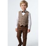 Doctor junior Erkek Çocuk Kiremit Yelek İpli Double Paça Pantolon Spor Takım Elbise