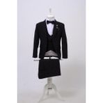 Doctor Junior Erkek Çocuk Klasik Takım Elbise Üç Parça Siyah Renk Slim Fit Model - 12 Yaş