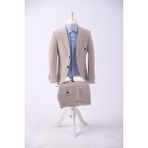 Doctor Junior Gofre Kumaş Erkek Çocuk Slim Fit Takım Elbise Klasik Şıklık 6 Yaş İçin - Bej - 5 Yaş