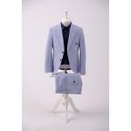 Doctor Junior Gofre Kumaş Erkek Çocuk Slim Fit Takım Elbise Mavi Renkli Şık Tasarım - Açık Mavi - 4 Yaş