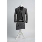 Doctor Junior Slim Fit Erkek Çocuk Takım Elbise Koyu Gri Üç Parça Poliviskon Kumaş Modeli - 6 Yaş