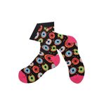 Do&De Flora Donut Desenli Çorap Erkek Uzun Çorap Clb Siyah 41/44