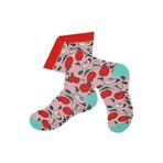 Do&De Flora Elma Desenli Çorap Erkek Uzun Çorap Clb Pembe 41/44
