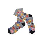 Do&De Flora Kedi Köpek Desenli Çorap Erkek Uzun Çorap Clb Gri 41/44