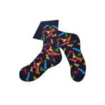 Do&De Flora Satranç Desenli Çorap Erkek Uzun Çorap Clb Lacivert 41/44