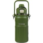 Dodge DB-24546 Çift Kullanım Pipetli/Rahat İçim Yeşil 800Ml Askılı Çelik Matara