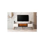 Dodo İç Mimarlık & Mobilya Tasarım Venice Şömineli Tv Ünitesi Ceviz / Krem 170 Cm