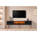 Dodo İç Mimarlık Venıce Şömineli Tv Ünitesi %100 Mdf - Ceviz - Siyah - 150 CM