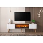 Dodo İç Mimarlık Venıce Şömineli Tv Ünitesi Mdf - 170 CM - Beyaz - Ceviz