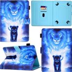 DodoBuy Tüm 9,7 inç 10,1 inç 10,1 inç Android Tabletler için Kılıf, PU Deri Kapaklı Akıllı Kapak Cüzdan Çanta Kese Tutucu Stand Kart Yuvalı Manyetik Kapatma - Aslan