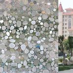 Dodoing No-glue Cobblestone 3D statik Pencere folyosu su geçirmez cam filmi, buzlu cam dekoratif çıkartma pencere cam film çıkartma oturma odası için ofis mutfak görüntü koruması Home banyo tasarıma sahiptir, Style1-cobblestones, 45*200cm(17.7x78.7inch)