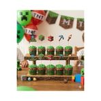 DODOMAR Minecraft Temalı Pasta Kürdan Seti 10'lu Doğum Günü Cupcake Süsleme Dekoru