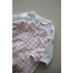DoDo'S Baby %100 ORGANİK PAMUK 2 Lİ SOFT AYICIK VE PEMBE EKOSE DESENLİ KIZ BEBEK UYKU TULUMU