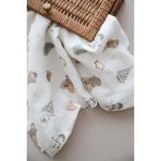 Dodo's Baby Çift Katlı Kareli Yılbaşı Özel Koleksiyon Noel Tema Desen Organik Bebek Müslin Örtü - Beyaz - 100x100