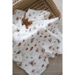 Dodo's Baby Çift Katlı Kurabiye Adam Desenli Organik Müslin Örtü - Renkli - 100 x 100