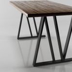 Doffo Karşılıklı Üçgen Model Metal Ayak Seti Siyah Metal Masa Ayağı