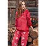 Dofi Kadın 1730 Kışlık Yılbaşı Pijama Takımı Kırmızı Süper Soft Yeni Yıl Noel Christmas