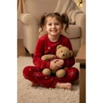 Dofi Kids Kız Çocuk Süper Soft Pijama Takımı Yılbaşı Kombini - Kırmızı - 9 - 10 Yaş