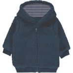 Dofi Unisex Bebek Fermuarlı Welsoft Kapüşonlu Sweatshirt – Lacivert & Beyaz - 9 - 12 Ay