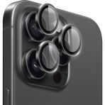 Döfier Apple iPhone 16 Pro ve 16 Pro Max Uyumlu %100 Safir Çizilmez Kamera Lens Koruyucu - Siyah Titanyum