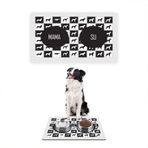Dog Black And White Köpek Mama Altlığı Mama Paspası