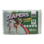 DOG CHOICE Diapers Köpek Bağlama Bezi M Boy 12’li Paket Erkek Köpek Alt Bezi