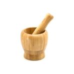 Doğa Ahşap Havan Cilalı Orta Boy Tombul 12 cm - 1 Adet