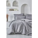 Doga Cift Kisilik Nevresim Takimi 100 Organik Pamuk Muslin Gri 200X220 Cm