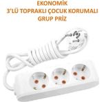 Doğa Grup Priz Topraklı Çocuk Korumalı - 2 m