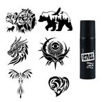 Doğa Modelleri Spray Tattoo Geçici Dövme Seti Dark Siyah Sprey